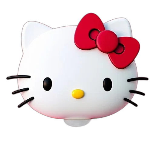 3d render, cartoon, hello, kitty transparent PNG cut-out
