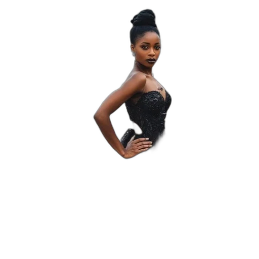 dress, hair, jewelry, creature, cartoon, 3d render, pixel art, woman transparent PNG cut-out