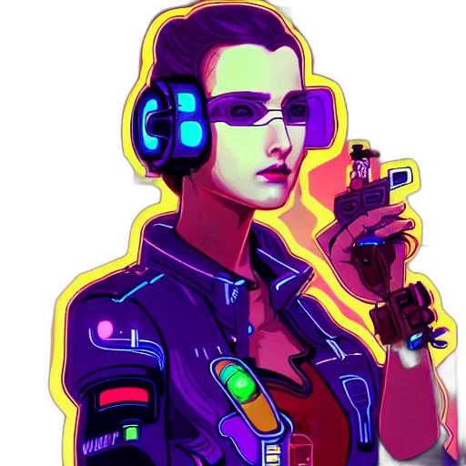 jacket, robot, weapon, cyberpunk transparent PNG cut-out