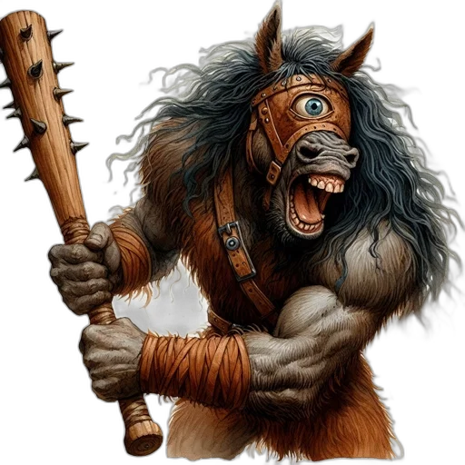 staff, animal, creature, dragon, fantasy art, concept art, photorealistic, donkey-like transparent PNG cut-out
