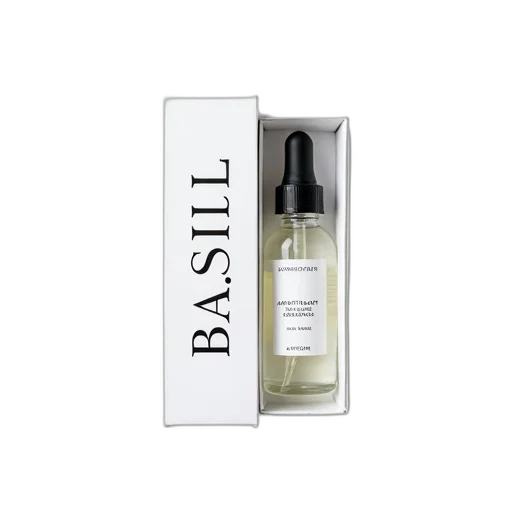 bottle, white, box, word, basil, black, capital, letters transparent PNG cut-out