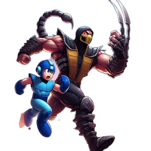 concept art, comic book art, pixel art, 3d render, blue, two, animated, characters transparent PNG cut-out