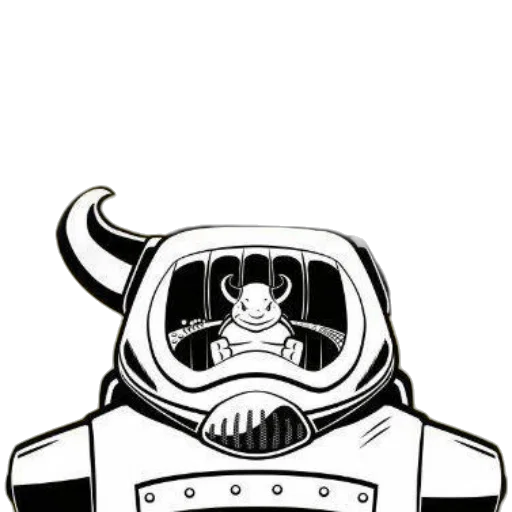 robot, mask, creature, animal, concept art, comic book art, cartoon, pixel art transparent PNG cut-out