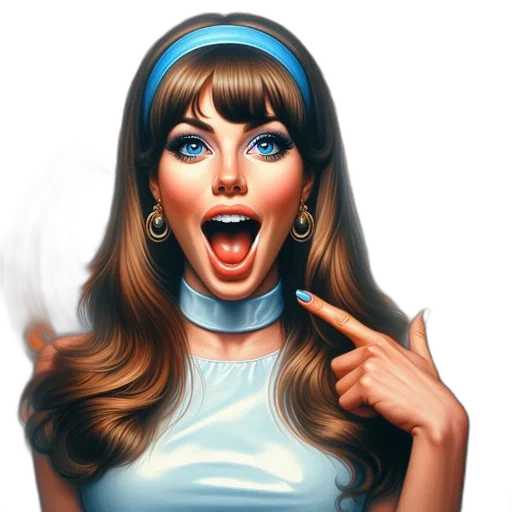 face, comic book art, photorealistic, fantasy art, cartoon, blue, illustrated, woman transparent PNG cut-out