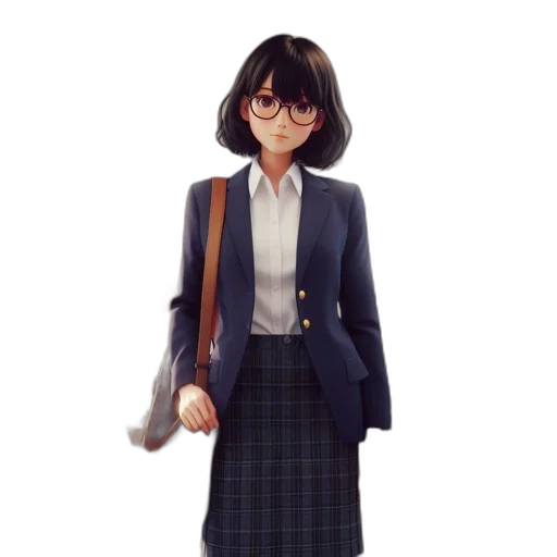 jacket, dress, staff, robot, 3d render, concept art, anime, photorealistic transparent PNG cut-out