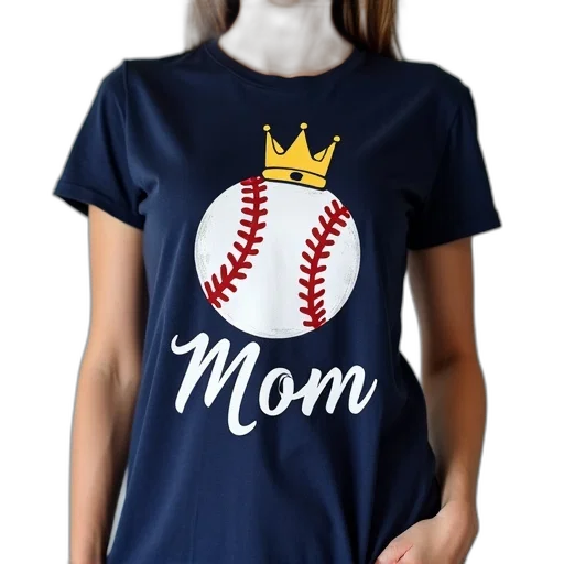 navy, blue, t-shirt, stylized, baseball, graphic, front, includes transparent PNG cut-out