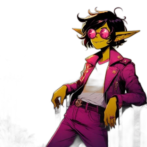 jacket, staff, concept art, comic book art, fantasy art, cyberpunk, neon, golden transparent PNG cut-out