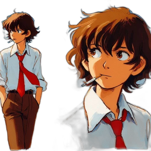 concept art, anime, comic book art, cartoon, red, blue, pastel, golden transparent PNG cut-out