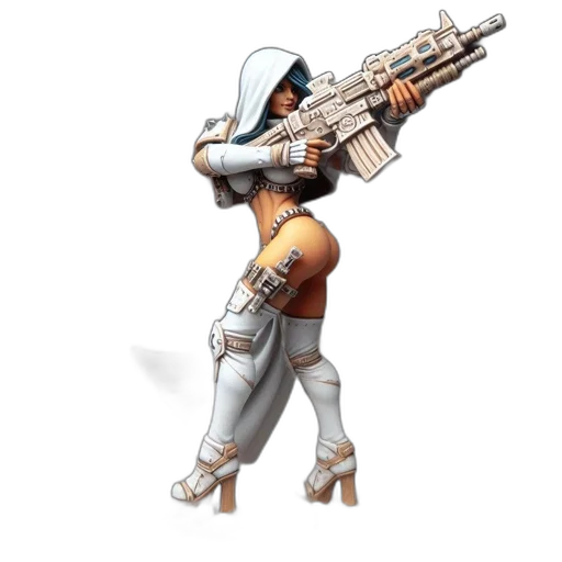 weapon, robot, staff, concept art, pixel art, 3d render, cyberpunk, detailed transparent PNG cut-out