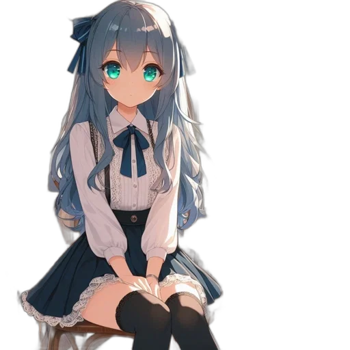 dress, robot, face, staff, anime, pixel art, 3d render, concept art transparent PNG cut-out