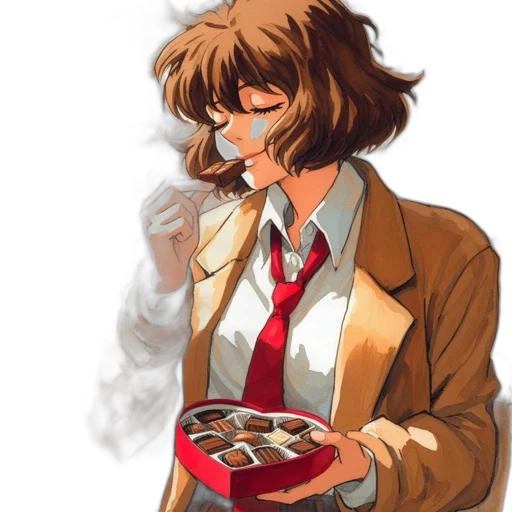 food, jacket, concept art, anime, pixel art, comic book art, red, young transparent PNG cut-out