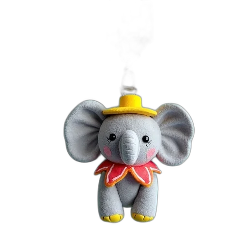 staff, 3d render, gray, lanyard, colorful, elephant, charm, attached transparent PNG cut-out