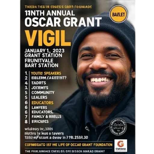 poster, 11th, annual, oscar, grant, vigil, featuring, portrait transparent PNG cut-out