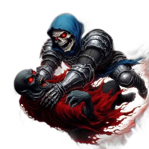 weapon, sword, concept art, fantasy art, comic book art, pixel art, blue, skeletal transparent PNG cut-out