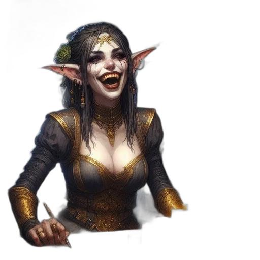 staff, face, fantasy art, concept art, pixel art, photorealistic, dark, green-skinned transparent PNG cut-out