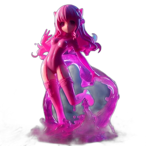 dress, robot, bottle, concept art, 3d render, fantasy art, vaporwave, underwater transparent PNG cut-out