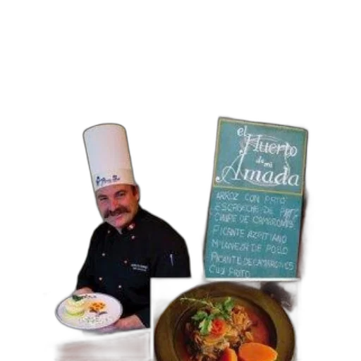 food, staff, book, cover, chef, holding, plate, chalkboard transparent PNG cut-out