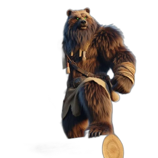 creature, animal, staff, 3d render, concept art, fantasy art, photorealistic, anthropomorphic transparent PNG cut-out