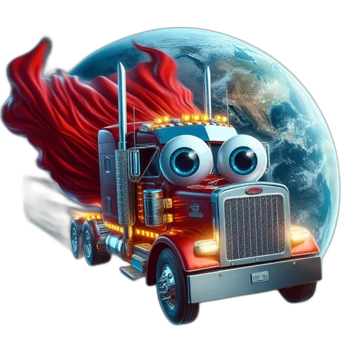 robot, concept art, fantasy art, cartoon, 3d render, large, flying, truck transparent PNG cut-out