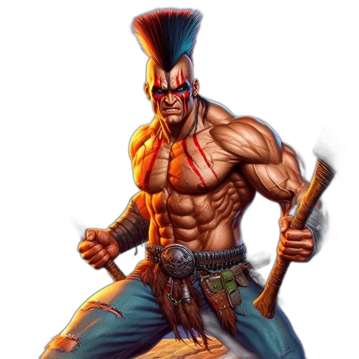 concept art, comic book art, fantasy art, pixel art, muscular, warrior, two, bloodied transparent PNG cut-out