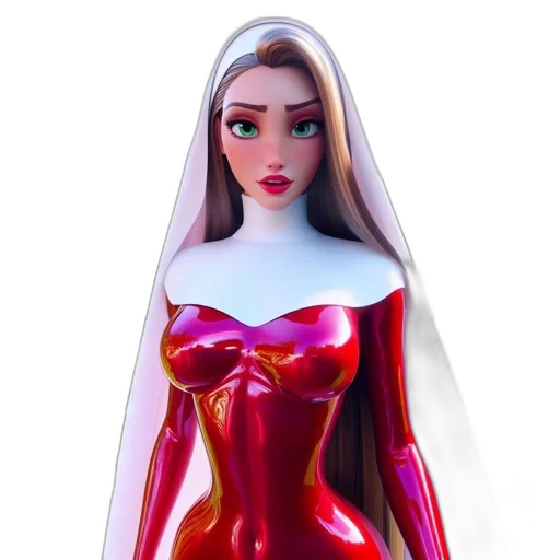 dress, 3d render, concept art, cartoon, fantasy art, animated, female, figure transparent PNG cut-out