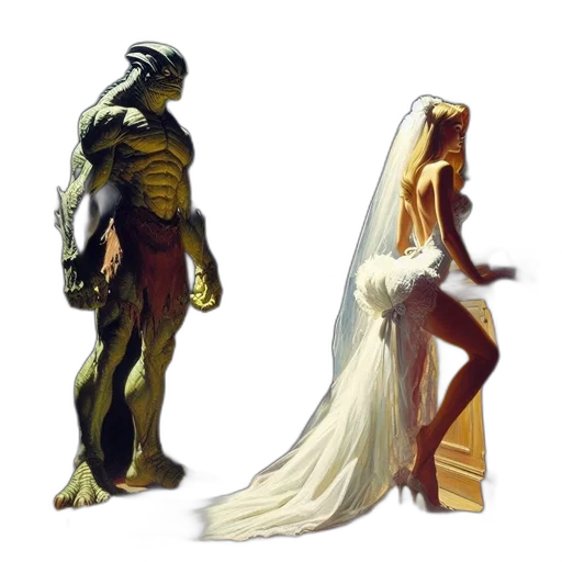 dress, concept art, fantasy art, comic book art, pixel art, outer space, golden, earth tones transparent PNG cut-out