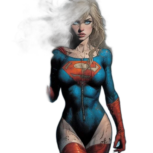 comic book art, concept art, fantasy art, photorealistic, woman, long, blonde, hair transparent PNG cut-out
