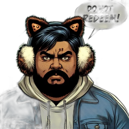 comic book art, concept art, pixel art, cartoon, bearded, man, blue, jacket transparent PNG cut-out