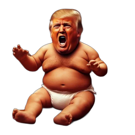 creature, image, portrays, cartoonish, baby, famous, figure, face transparent PNG cut-out