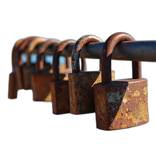 weapon, jewelry, furniture, collection, old, rusted, locks, various transparent PNG cut-out
