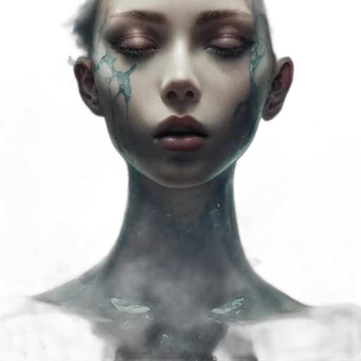 face, mask, robot, creature, fantasy art, concept art, photorealistic, cyberpunk transparent PNG cut-out