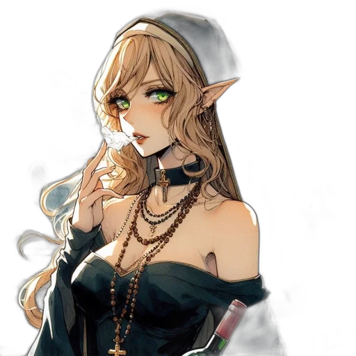staff, dress, mask, jewelry, fantasy art, pixel art, concept art, anime transparent PNG cut-out