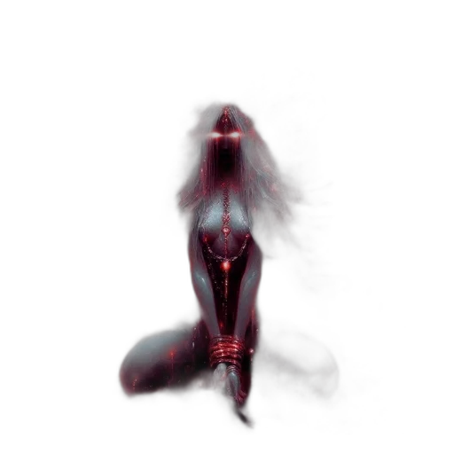 creature, hair, animal, dress, concept art, cyberpunk, 3d render, fantasy art transparent PNG cut-out