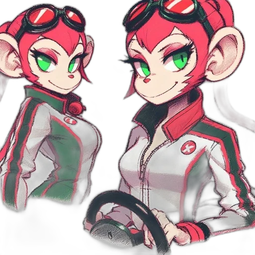 jacket, staff, mask, concept art, cartoon, anime, watercolor, red transparent PNG cut-out