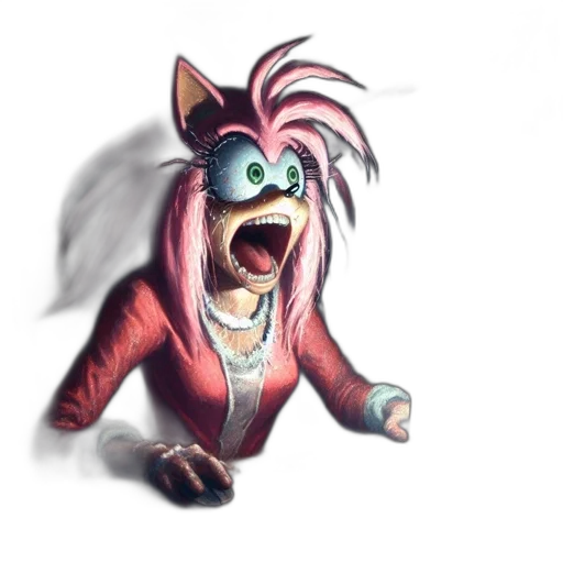 animal, creature, jacket, staff, concept art, 3d render, cartoon, fantasy art transparent PNG cut-out