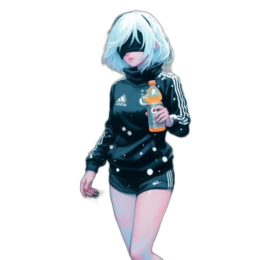 jacket, dress, bottle, robot, concept art, pixel art, cyberpunk, fantasy art transparent PNG cut-out