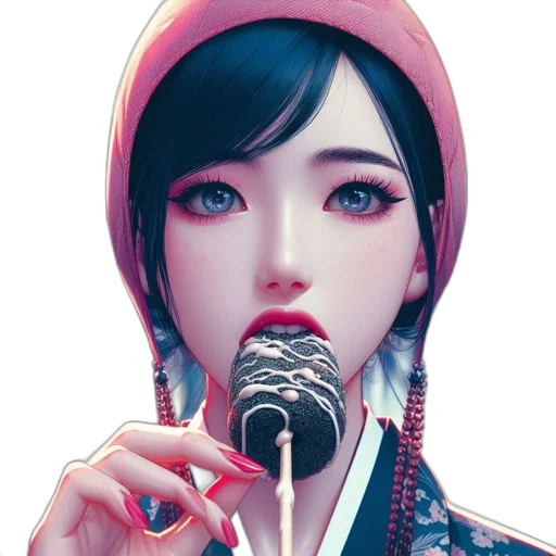 food, face, staff, robot, photorealistic, concept art, fantasy art, vaporwave transparent PNG cut-out