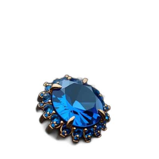 jewelry, crown, 3d render, blue, close-up, image, gemstone, pendant transparent PNG cut-out
