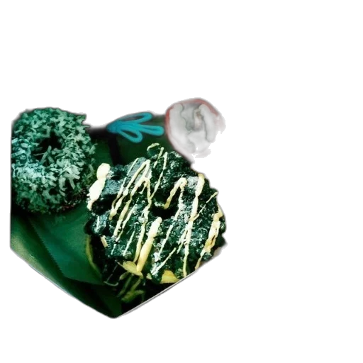 food, jewelry, 3d render, photorealistic, vaporwave, green, box, donuts transparent PNG cut-out