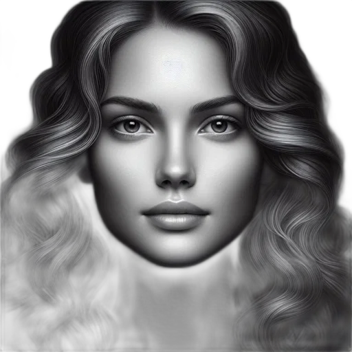 face, hair, crown, jewelry, photorealistic, pencil sketch, fantasy art, oil painting transparent PNG cut-out