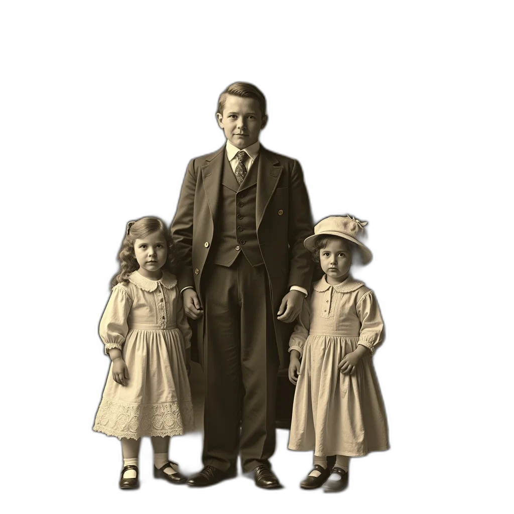 dress, face, photorealistic, sepia-toned, vintage, photograph, depicts, man transparent PNG cut-out
