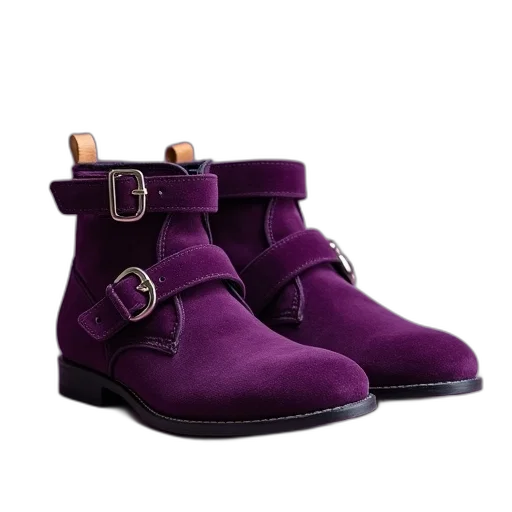 shoes, purple, velvet, two transparent PNG cut-out