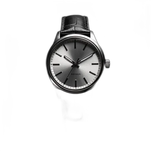 jewelry, monochrome, silver, wristwatch, black, strap, displayed, background transparent PNG cut-out