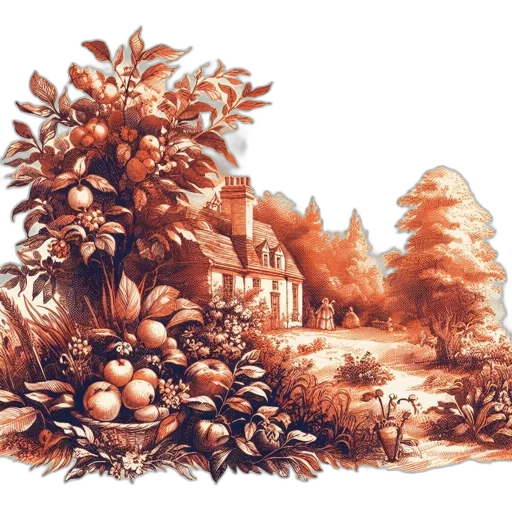tree, food, dress, crown, watercolor, concept art, fantasy art, photorealistic transparent PNG cut-out