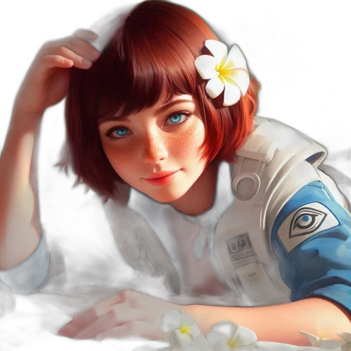 robot, jacket, face, flower, photorealistic, concept art, anime, fantasy art transparent PNG cut-out