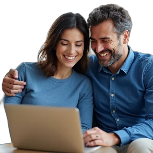 first, image, shows, couple, sitting, close, together, woman transparent PNG cut-out