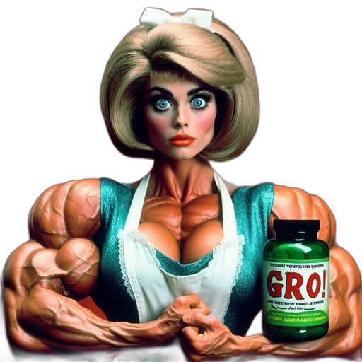 bottle, robot, photorealistic, comic book art, concept art, cartoon, muscular, woman transparent PNG cut-out
