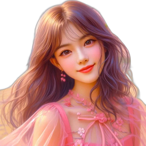 face, jewelry, photorealistic, oil painting, fantasy art, cartoon, pastel, colorful transparent PNG cut-out