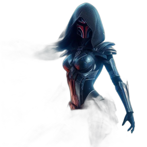mask, robot, creature, concept art, fantasy art, 3d render, comic book art, fog transparent PNG cut-out