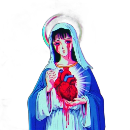 dress, vaporwave, pixel art, anime, concept art, red, blue, enigmatic transparent PNG cut-out